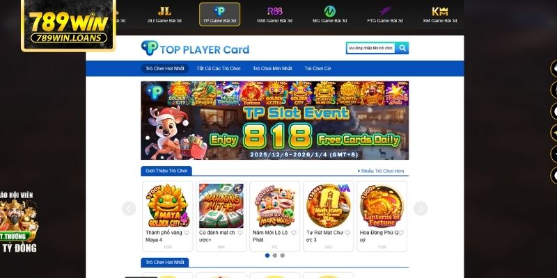 Danh sách các tựa game bài cực cuốn hút tại 789WIN